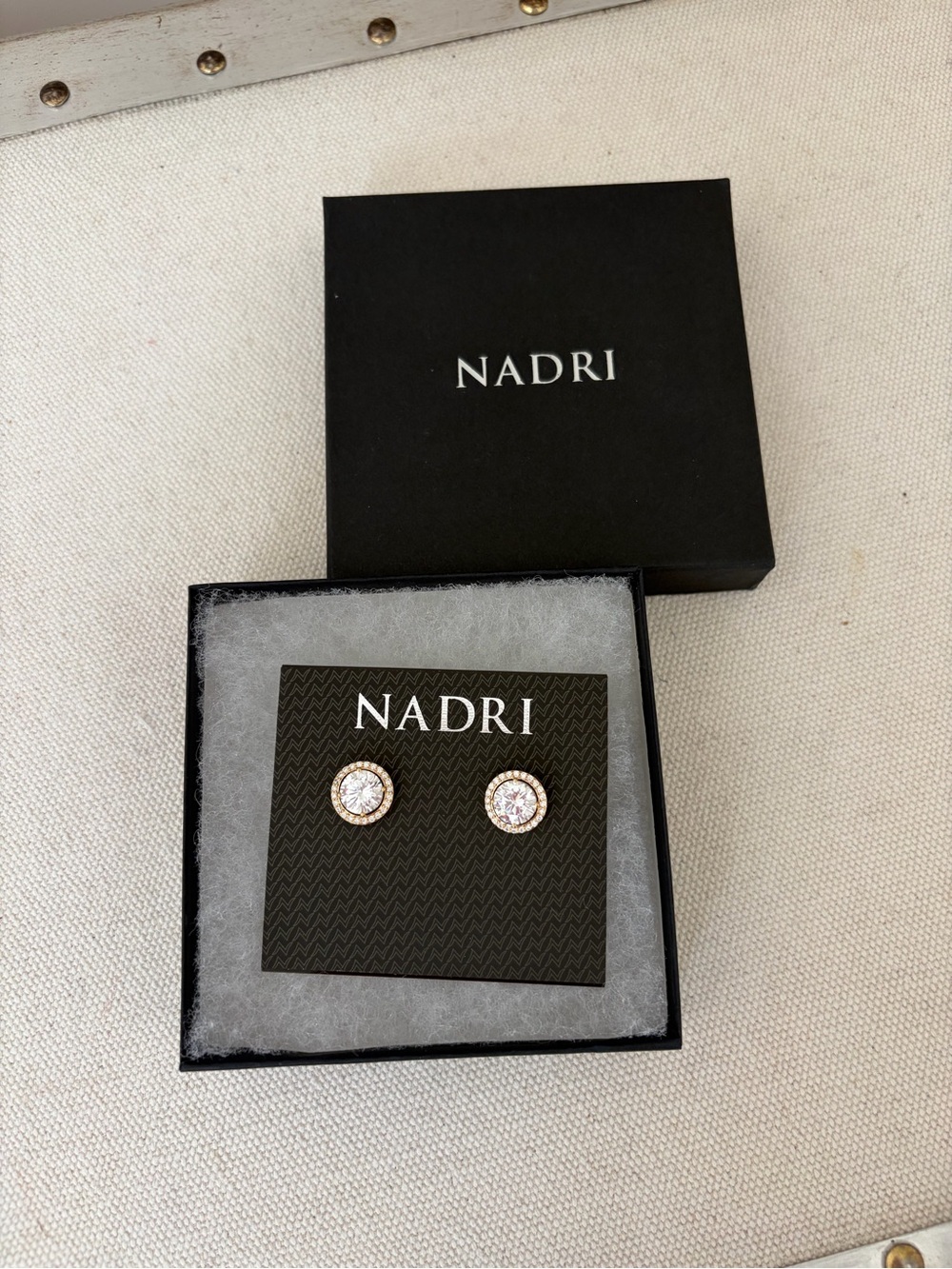 Nadri Gold-Tone Stud Earrings. New in box.